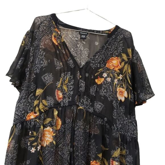 Torrid Chiffon High Low See Through Kimono - Picture 4 of 11